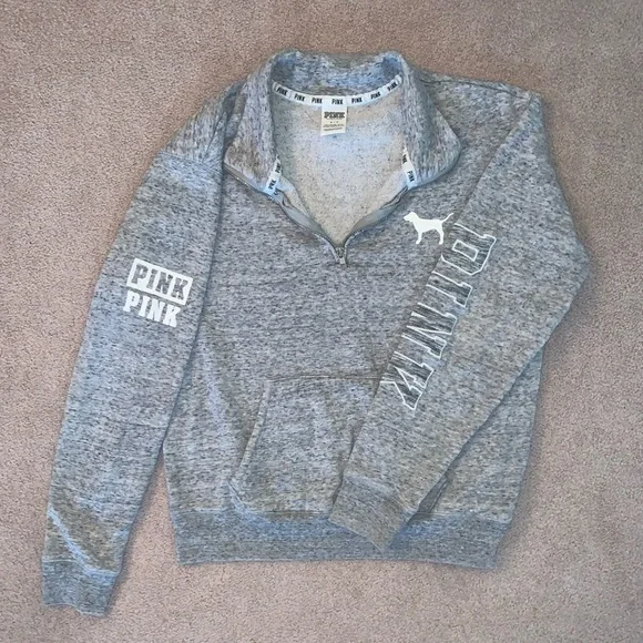 Pink, size small, quarter zip sweater - Picture 1 of 2